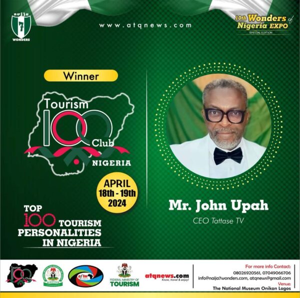 Celebrating  Excellence: Tattase TV CEO Recognized Among Nigeria’s Top 100 Personalities in Tourism